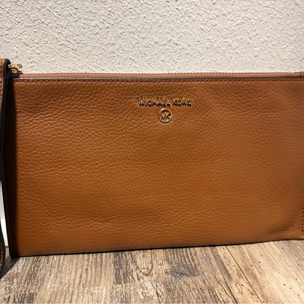 Michael Kors Brown Leather Clutch